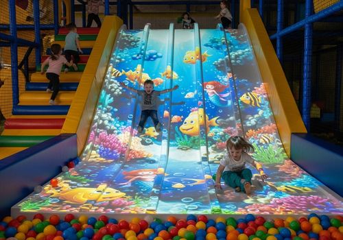 에 대한 최신 회사 뉴스 How Interactive Projection Empowers Slides, Smash Walls, and Sandboxes: Creating Magical Experiences in Playgrounds