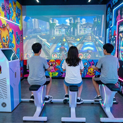 좋은 가격 가상 피트니스 스핀링 사이클 인터랙티브 모션 센싱 저항 고정 자전거 자전거 화면 프로젝션 스포츠 기계 온라인으로