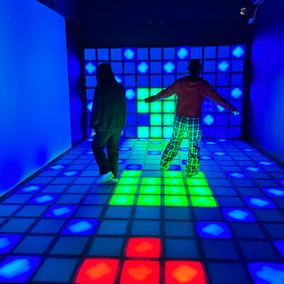 품질 RGB 색상 30x30cm 인터랙티브 LED 바닥 타일과 멀티 플레이어 게임 모드 공장